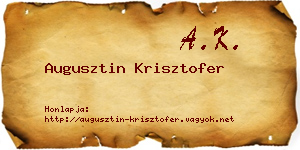 Augusztin Krisztofer névjegykártya